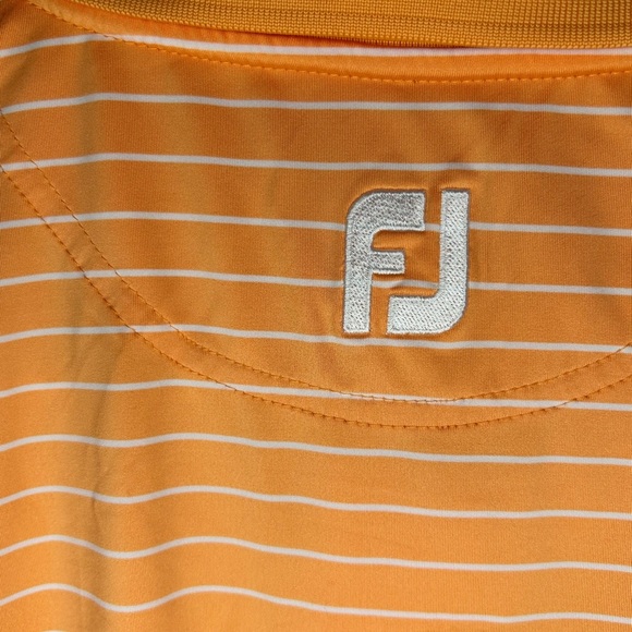 Footjoy Polo Legends Golf & Country Club Orange White Stripes Size Medium Preppy - Picture 5 of 10